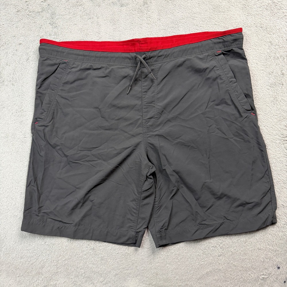 The North Face Mens Gray Nylon Hiking Shorts Large Drawstring Outdoor Active